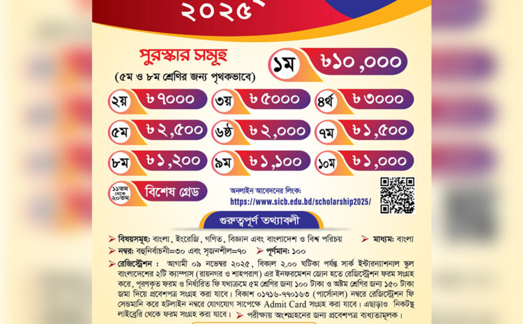  সার্ক মেধাবৃত্তি ২০২৫ সংক্রান্ত বিজ্ঞপ্তি